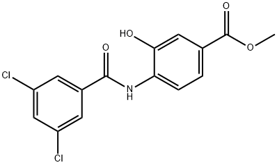 4-(3,5-二氯苯甲酰胺)-3-羟基苯甲酸甲酯, 2505157-36-6, 结构式