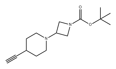 1-Azetidinecarboxylic acid, 3-(4-ethynyl-1-piperidinyl)-, 1,1-dimethylethyl ester Struktur