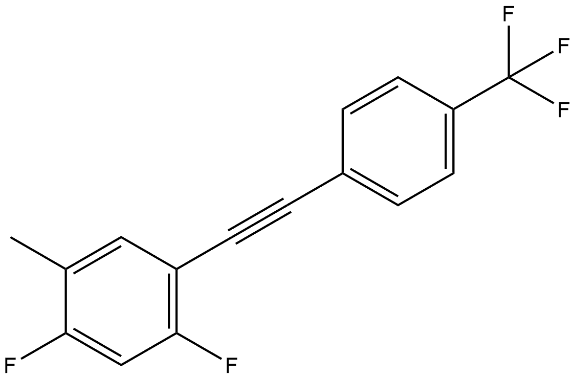 1,5-Difluoro-2-methyl-4-[2-[4-(trifluoromethyl)phenyl]ethynyl]benzene 结构式