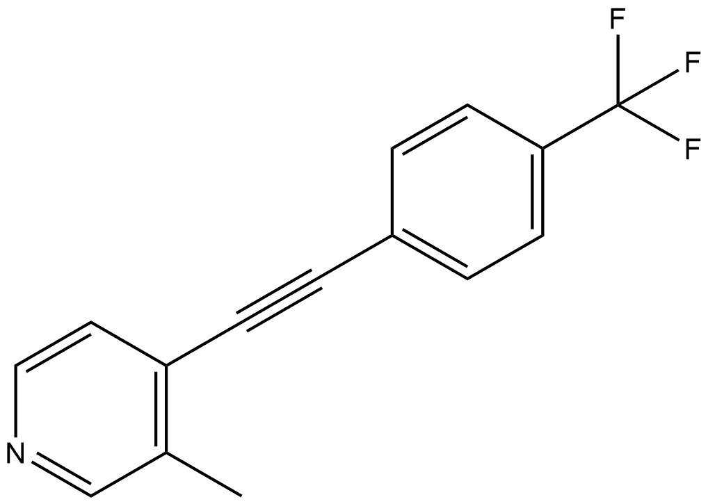 3-Methyl-4-[2-[4-(trifluoromethyl)phenyl]ethynyl]pyridine 结构式