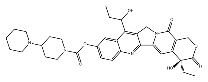 [1,4'-Bipiperidine]-1'-carboxylic acid, (4S)-4-ethyl-3,4,12,14-tetrahydro-4-hydroxy-11-(1-hydroxypropyl)-3,14-dioxo-1H-pyrano[3',4':6,7]indolizino[1,2-b]quinolin-9-yl ester Structure