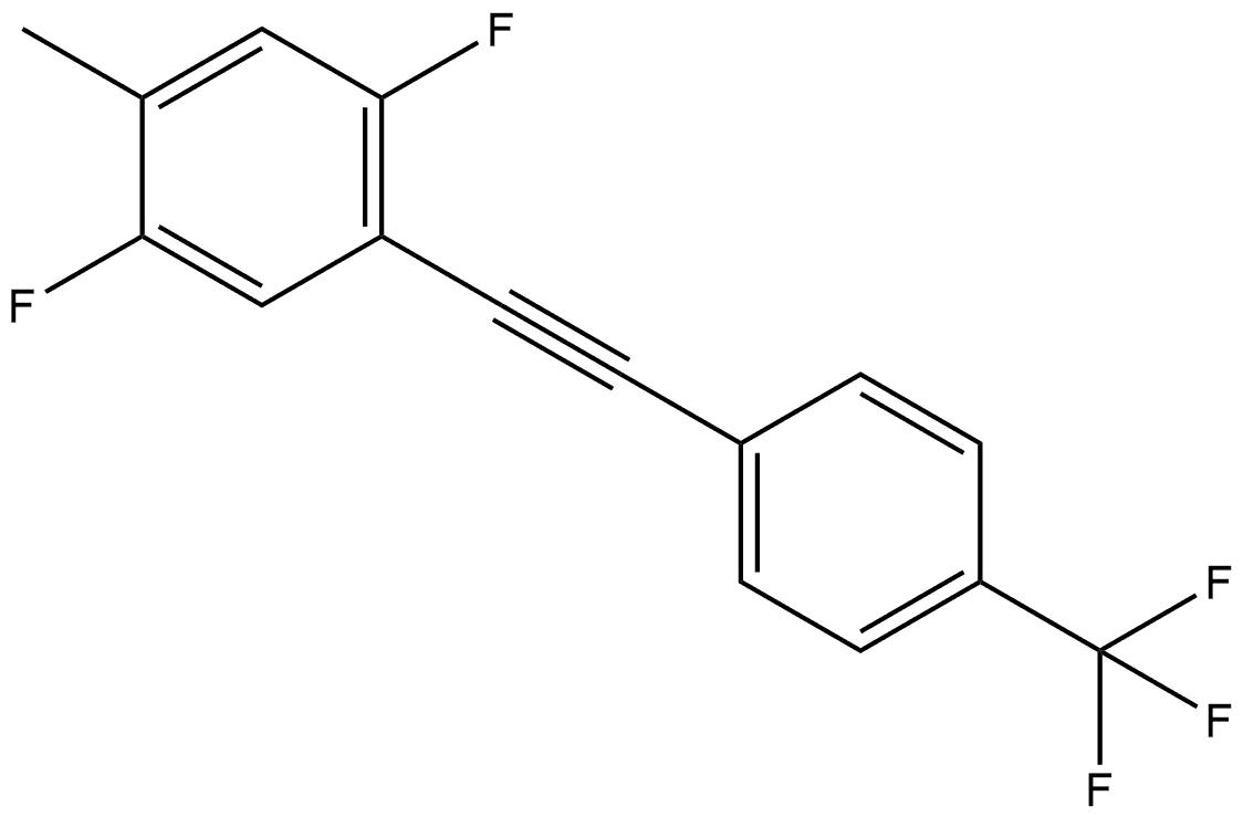 1,4-Difluoro-2-methyl-5-[2-[4-(trifluoromethyl)phenyl]ethynyl]benzene 结构式