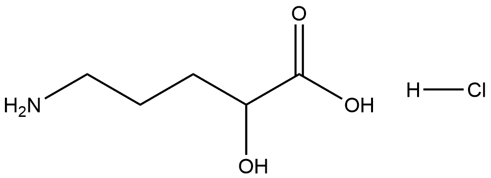 Pentanoic acid, 5-amino-2-hydroxy-, hydrochloride (1:1) Structure