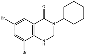 4(1H)-Quinazolinone, 6,8-dibromo-3-cyclohexyl-2,3-dihydro- 化学構造式