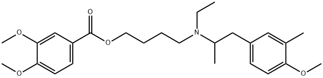 Benzoic acid, 3,4-dimethoxy-, 4-[ethyl[2-(4-methoxy-3-methylphenyl)-1-methylethyl]amino]butyl ester 化学構造式