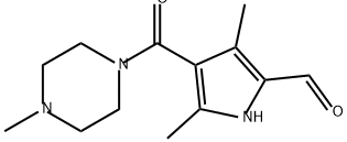 1H-Pyrrole-2-carboxaldehyde, 3,5-dimethyl-4-[(4-methyl-1-piperazinyl)carbonyl]- 结构式