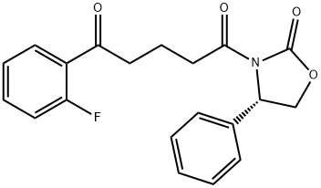 1,5-Pentanedione, 1-(2-fluorophenyl)-5-[(4S)-2-oxo-4-phenyl-3-oxazolidinyl]- 化学構造式