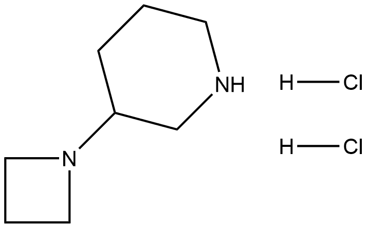 Piperidine, 3-(1-azetidinyl)-, hydrochloride (1:2) Structure