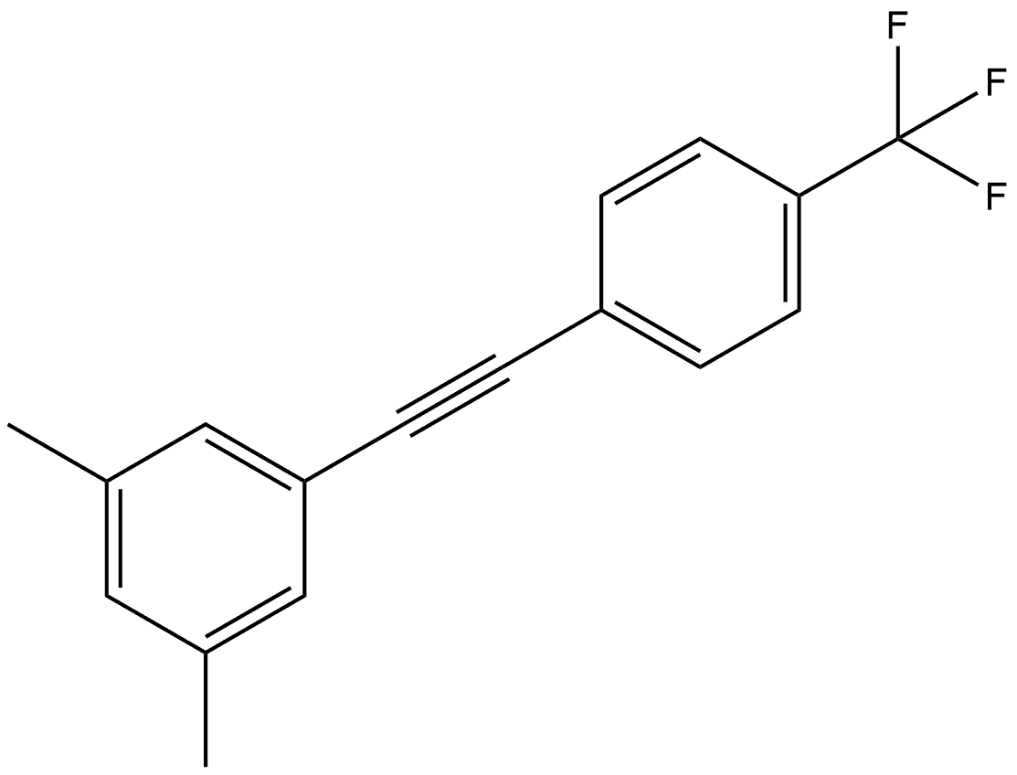 1,3-Dimethyl-5-[2-[4-(trifluoromethyl)phenyl]ethynyl]benzene Struktur