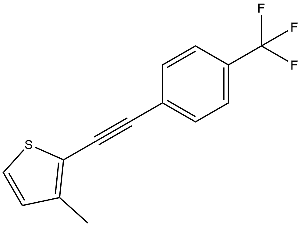 3-Methyl-2-[2-[4-(trifluoromethyl)phenyl]ethynyl]thiophene,2517036-53-0,结构式
