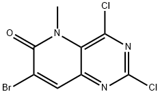 7-溴-2,4-二氯-5-甲基吡啶并[3,2-D]嘧啶-6(5H)-酮,2517593-17-6,结构式