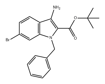 1H-Indole-2-carboxylic acid, 3-amino-6-bromo-1-(phenylmethyl)-, 1,1-dimethylethyl ester Structure