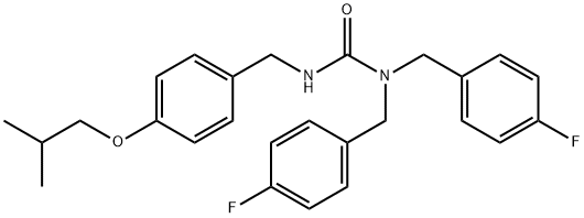 Urea, N,N-bis[(4-fluorophenyl)methyl]-N'-[[4-(2-methylpropoxy)phenyl]methyl]- 结构式