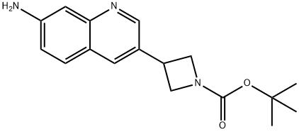 1-Azetidinecarboxylic acid, 3-(7-amino-3-quinolinyl)-, 1,1-dimethylethyl ester 结构式