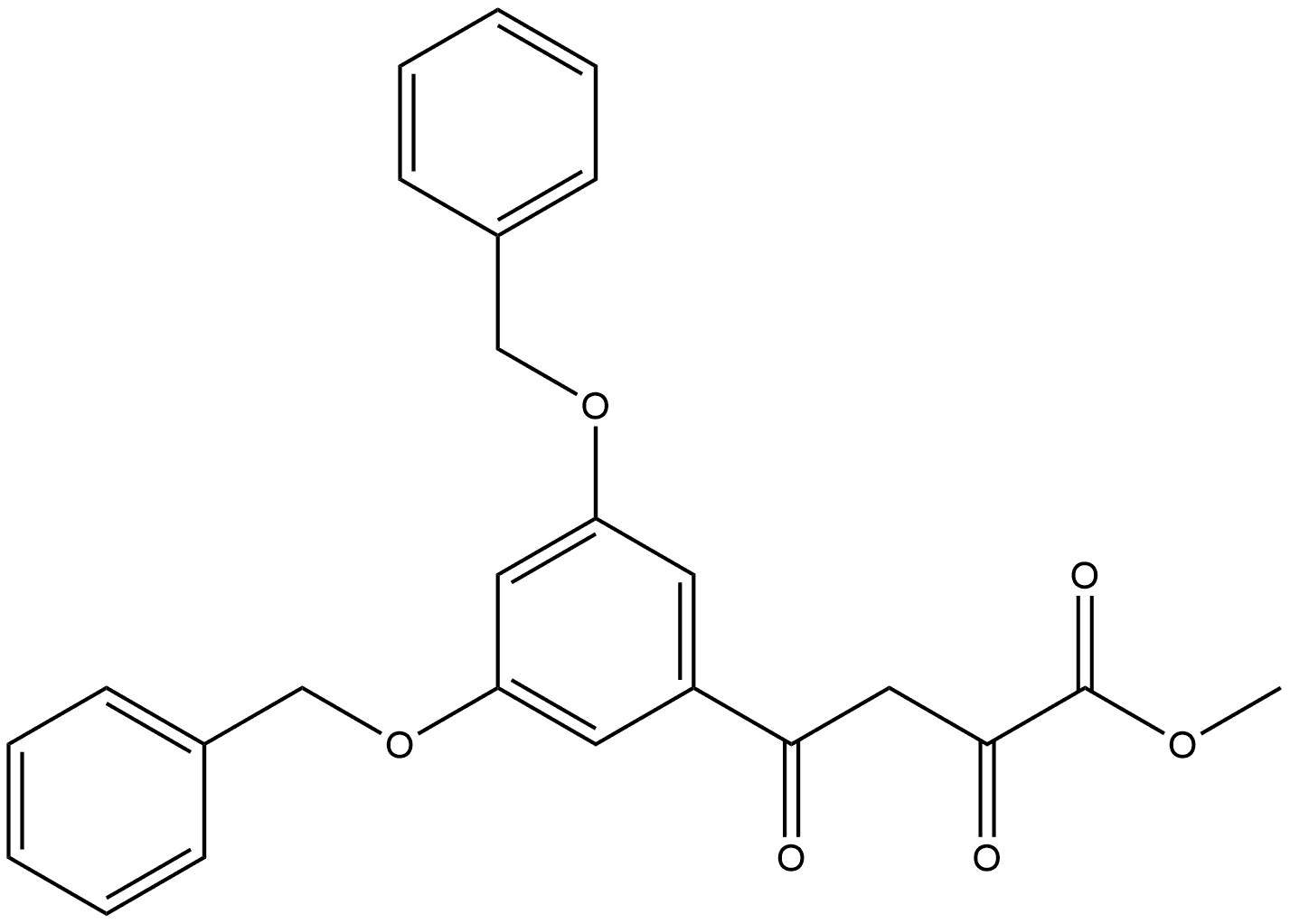 4-[3,5-双(苄氧基)苯基]-2,4-二氧代丁酸甲酯, 251966-44-6, 结构式