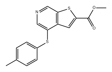 Thieno[2,3-c]pyridine-2-carboxylic acid, 4-[(4-methylphenyl)thio]-, methyl ester 化学構造式