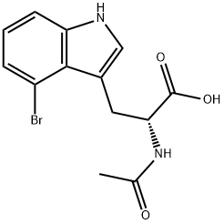 (R)-2-Acetamido-3-(4-bromo-1H-indol-3-yl)propanoic acid 结构式