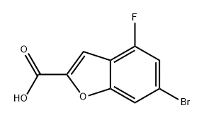 2-Benzofurancarboxylic acid, 6-bromo-4-fluoro- Struktur