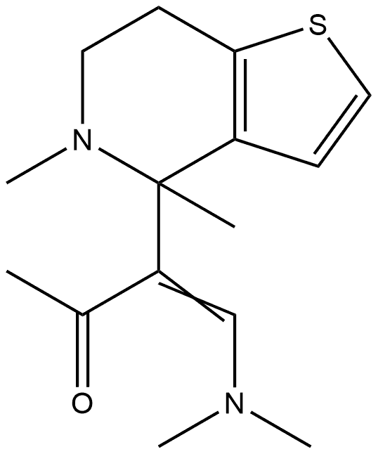 4-(dimethylamino)-3-(4,5-dimethyl-6,7-dihydrothieno[3,2-c]pyridin-4-yl)but-3-en-2-one Struktur