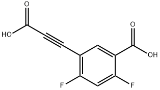 5-(2-Carboxyethynyl)-2,4-difluorobenzoic acid 化学構造式