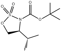 1,2,3-Oxathiazolidine-3-carboxylic acid, 4-[(1S)-1-fluoroethyl]-, 1,1-dimethylethyl ester, 2,2-dioxide, (4R)- Structure