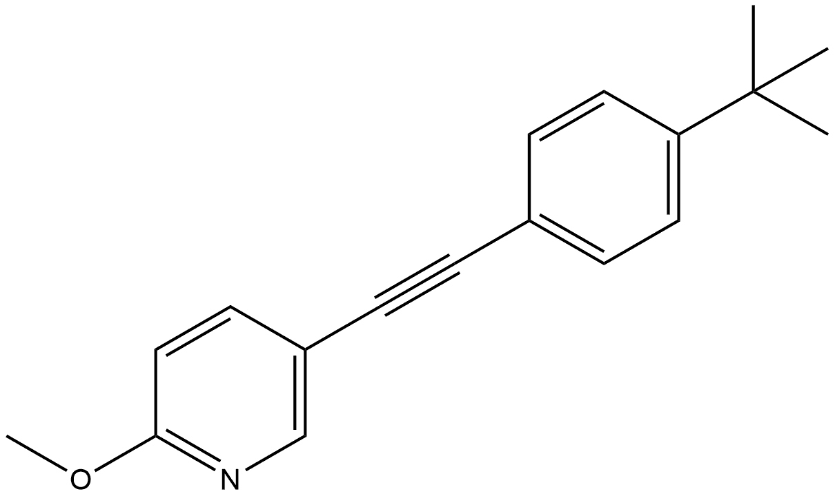 5-[2-[4-(1,1-Dimethylethyl)phenyl]ethynyl]-2-methoxypyridine Struktur