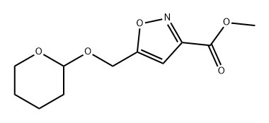 3-Isoxazolecarboxylic acid, 5-[[(tetrahydro-2H-pyran-2-yl)oxy]methyl]-, methyl ester Structure