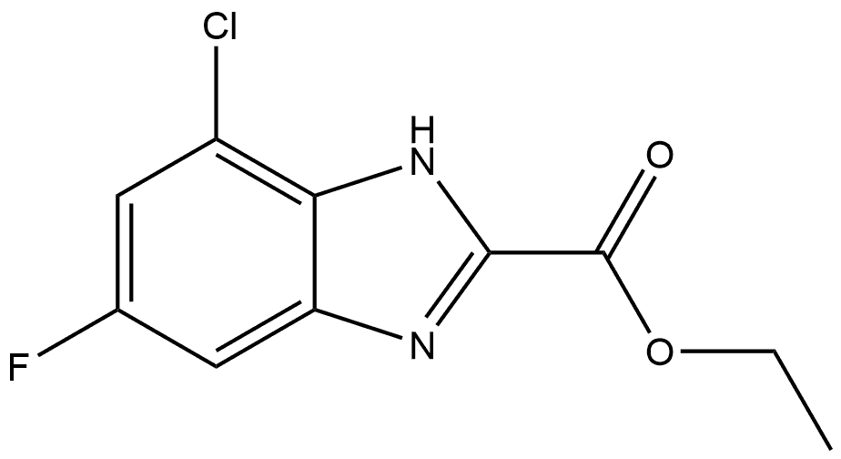 Ethyl 4-Chloro-6-fluorobenzimidazole-2-carboxylate 化学構造式