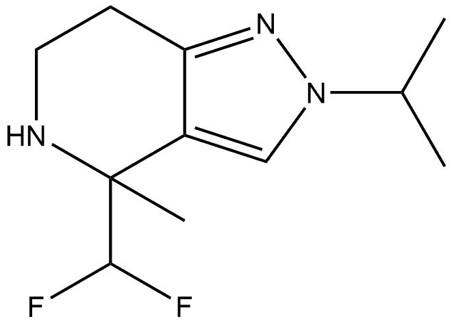 4-(difluoromethyl)-4-methyl-2-(propan-2-yl)-2H,4H,5H,6H,7H-pyrazolo[4,3-c]pyridine 化学構造式