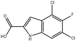4,6-二氯-5-氟-1H-吲哚-2-羧酸,2532171-11-0,结构式