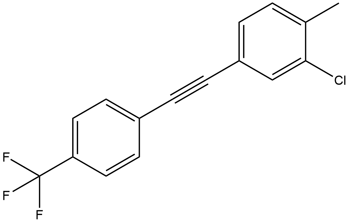 2-Chloro-1-methyl-4-[2-[4-(trifluoromethyl)phenyl]ethynyl]benzene 结构式