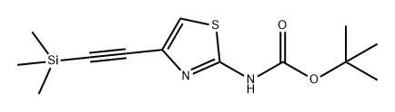 Carbamic acid, N-[4-[2-(trimethylsilyl)ethynyl]-2-thiazolyl]-, 1,1-dimethylethyl ester Struktur