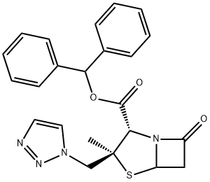 4-Thia-1-azabicyclo[3.2.0]heptane-2-carboxylic acid, 3-methyl-7-oxo-3-(1H-1,2,3-triazol-1-ylmethyl)-, diphenylmethyl ester, (2S,3S)- Structure