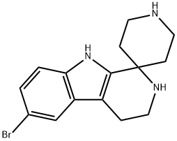 Spiro[piperidine-4,1'-[1H]pyrido[3,4-b]indole], 6'-bromo-2',3',4',9'-tetrahydro- Struktur