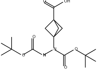 3-(1,2-二-BOC-肼基)双环[1.1.1]戊烷-1-甲酸 结构式