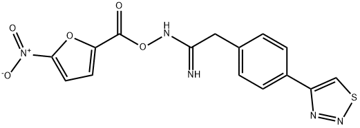 O1-[(5-NITRO-2-FURYL)CARBONYL]-2-[4-(1,2,3-THIADIAZOL-4-YL)PHENYL]ETHANEHYDROXIMAMIDE Structure