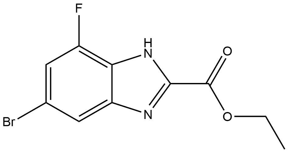 6-溴-4-氟苯并咪唑-2-甲酸乙酯 结构式