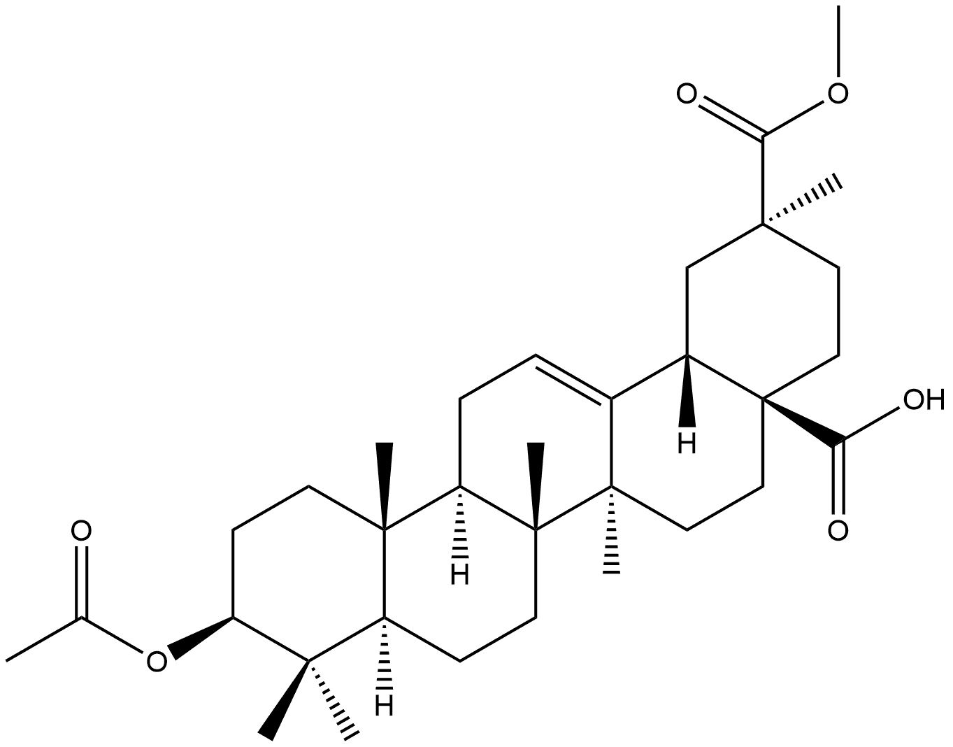 Olean-12-ene-28,29-dioic acid, 3-(acetyloxy)-, 29-methyl ester, (3β,20β)-