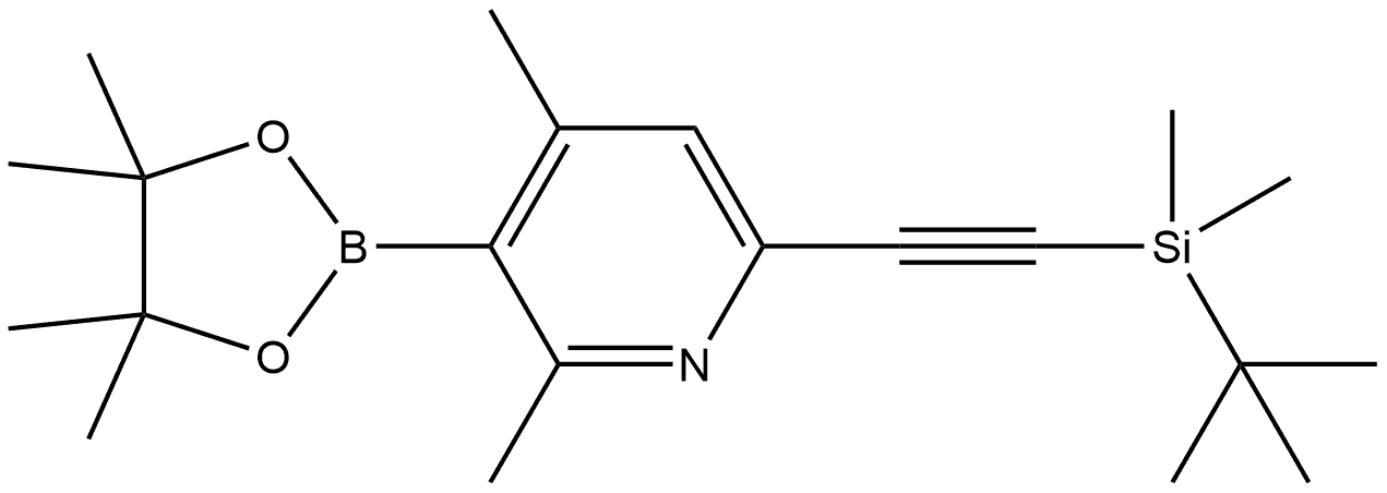 6-[2-[(1,1-Dimethylethyl)dimethylsilyl]ethynyl]-2,4-dimethyl-3-(4,4,5,5-tetramethyl-1,3,2-dioxaborolan-2-yl)pyridine Struktur