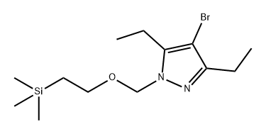 1H-Pyrazole, 4-bromo-3,5-diethyl-1-[[2-(trimethylsilyl)ethoxy]methyl]- Structure