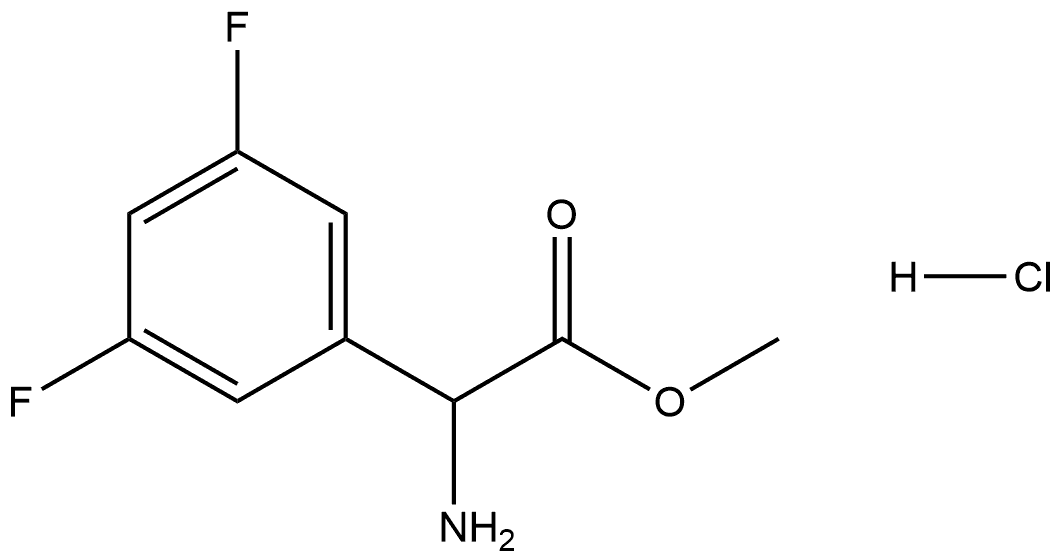 Benzeneacetic acid, α-amino-3,5-difluoro-, methyl ester, hydrochloride (1:1) Structure