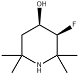 (3S,4R)-3-Fluoro-2,2,6,6-tetramethyl-4-piperidinol 化学構造式