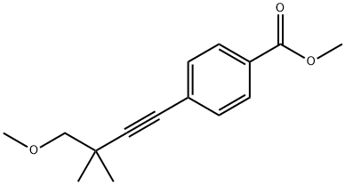Benzoic acid, 4-(4-methoxy-3,3-dimethyl-1-butyn-1-yl)-, methyl ester Structure