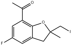 1-[5-氟-2,3-二氢-2-(碘甲基)-2-甲基-7-苯并呋喃基]乙酮, 2556808-05-8, 结构式