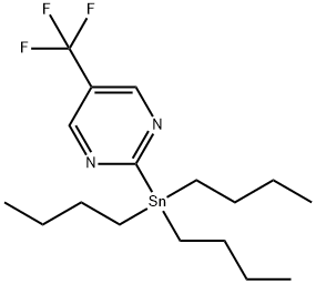 Pyrimidine, 2-(tributylstannyl)-5-(trifluoromethyl)- Struktur