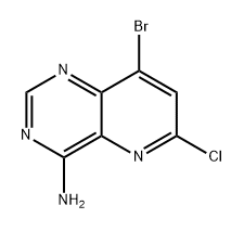 Pyrido[3,2-d]pyrimidin-4-amine, 8-bromo-6-chloro- 化学構造式