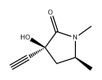 2-Pyrrolidinone, 3-ethynyl-3-hydroxy-1,5-dimethyl-, (3S,5S)- Struktur