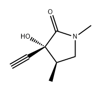 (3R,4R)-3-乙炔基-3-羟基-1,4-二甲基吡咯烷-2-酮,2561461-48-9,结构式