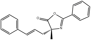 5(4H)-Oxazolone, 4-methyl-2-phenyl-4-[(2E)-3-phenyl-2-propen-1-yl]-, (4R)- 结构式