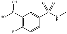 Boronic acid, B-[2-fluoro-5-[(methylamino)sulfonyl]phenyl]- 化学構造式